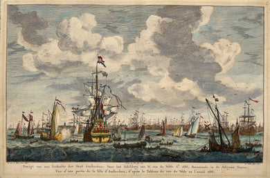 Amsterdam Aanzicht Schepen op het IJ - W Writs / W van de Velde / I de Wit - 1771