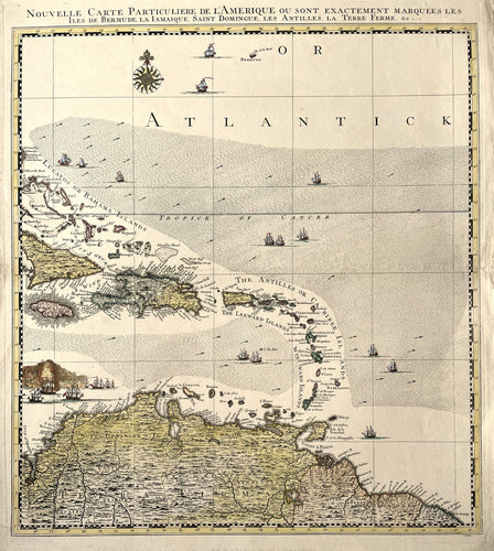 Antillen Bermuda Grote Antillen en Kleine Antillen Greater and Lesser Antilles - H Popple / Covens & Mortier - circa 1737