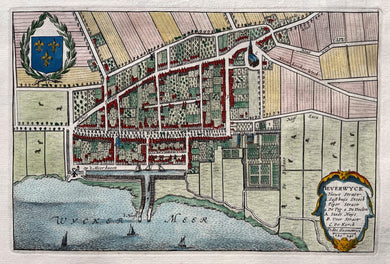 Beverwijk Stadsplattegrond in vogelvluchtperspectief - J Blaeu - 1649