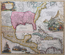 Afbeelding in Gallery-weergave laden, Amerika Caribbean Florida Central America East Coast - JB Homann - ca 1720