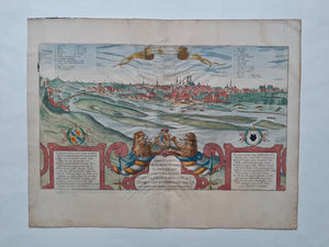 DUITSLAND München Aanzicht op de stad - G Braun & F Hogenberg - 1617