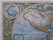Afbeelding in Gallery-weergave laden, Amerika Noord- en Zuid-Amerika Americas North and South America Western Hemisphere - Michael Mercator Jodocus Hondius - 1613