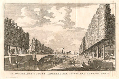 GRONINGEN 'Botteringe-Boog en gedeelte der Ossemarkt' - J de Groot - 1794