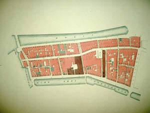 AMSTERDAM  plattegrond van Buurt A Nes/Rokin/Oudezijds Voorburgwal - JC Loman - 1876