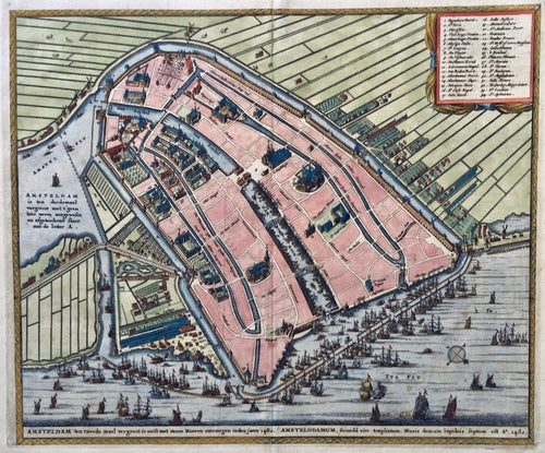 AMSTERDAM Stadsplattegrond - P. van der Aa - ca 1725