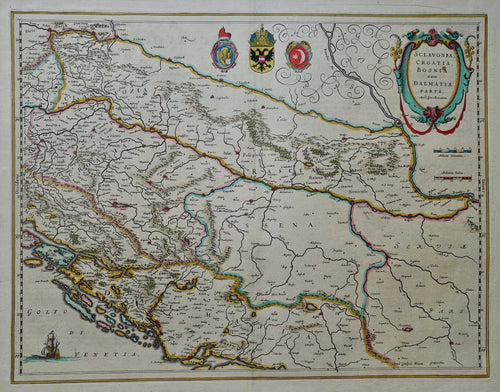 Kroatië Slovenië Bosnië Servië Balkans Croatia Slovenia Bosnia Serbia - Willem en Joan Blaeu - 1644