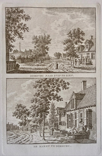 Domburg Gezien richting duinen Markt - KF Bendorp - 1793
