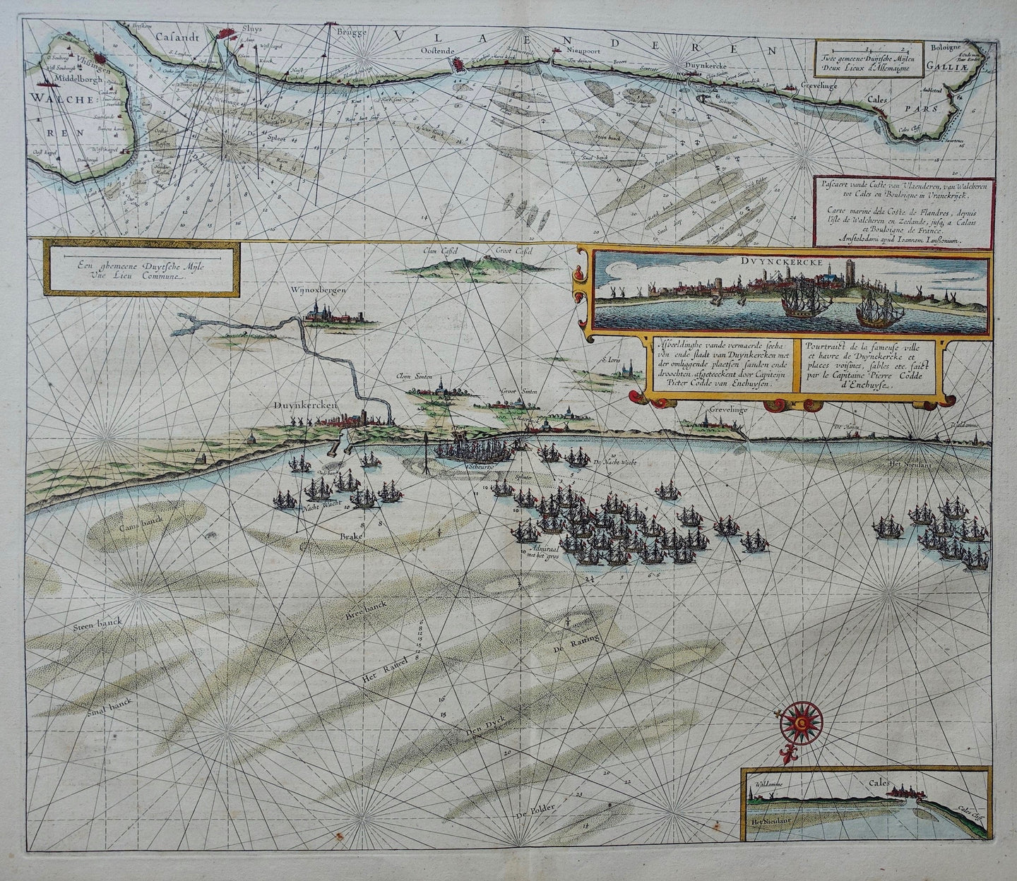 Frankrijk Duinkerke France Dunkerque - J Janssonius - 1653