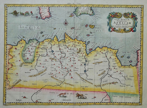 Afrika Africa Tunesië Tunisia Ptolemy map - C Ptolemaeüs / R en G Wetstein ed 1730 / G Mercator - 1578