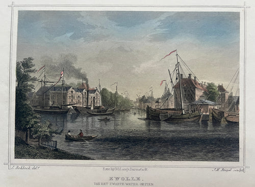 ZWOLLE Vanaf het Zwarte Water - JL Terwen / GB van Goor - 1858
