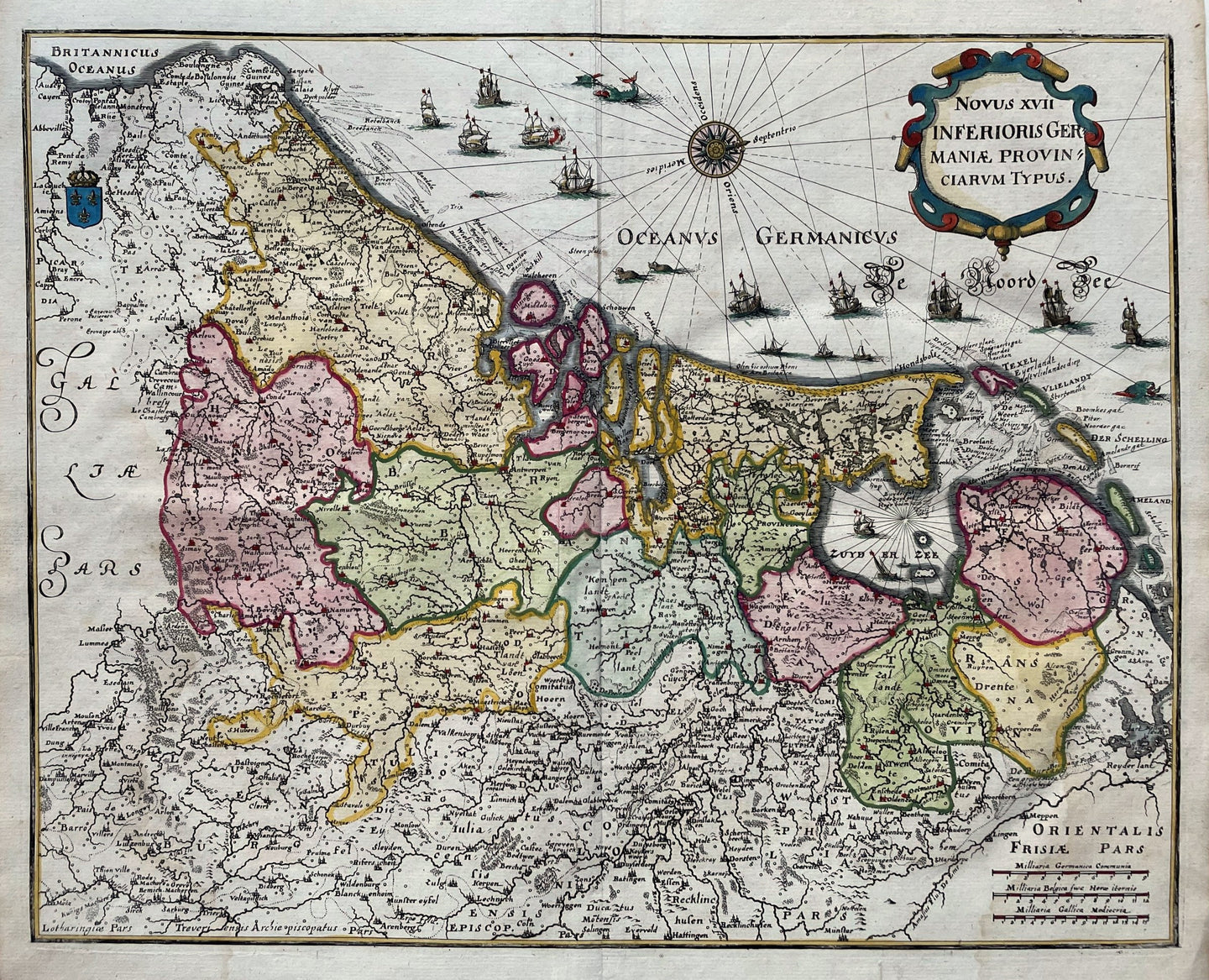 17 provinciën Map of the XVII Provinces - C Merian - 1659