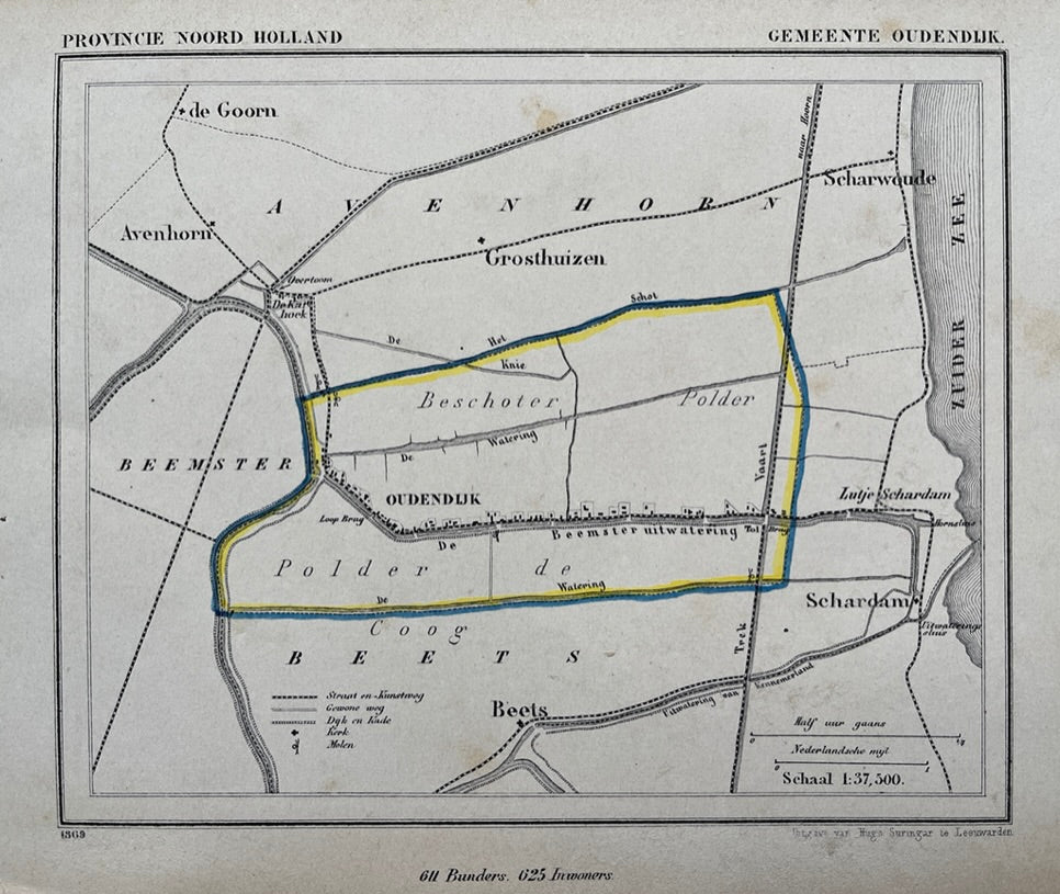 OUDENDIJK - Kuijper / Suringar - 1869