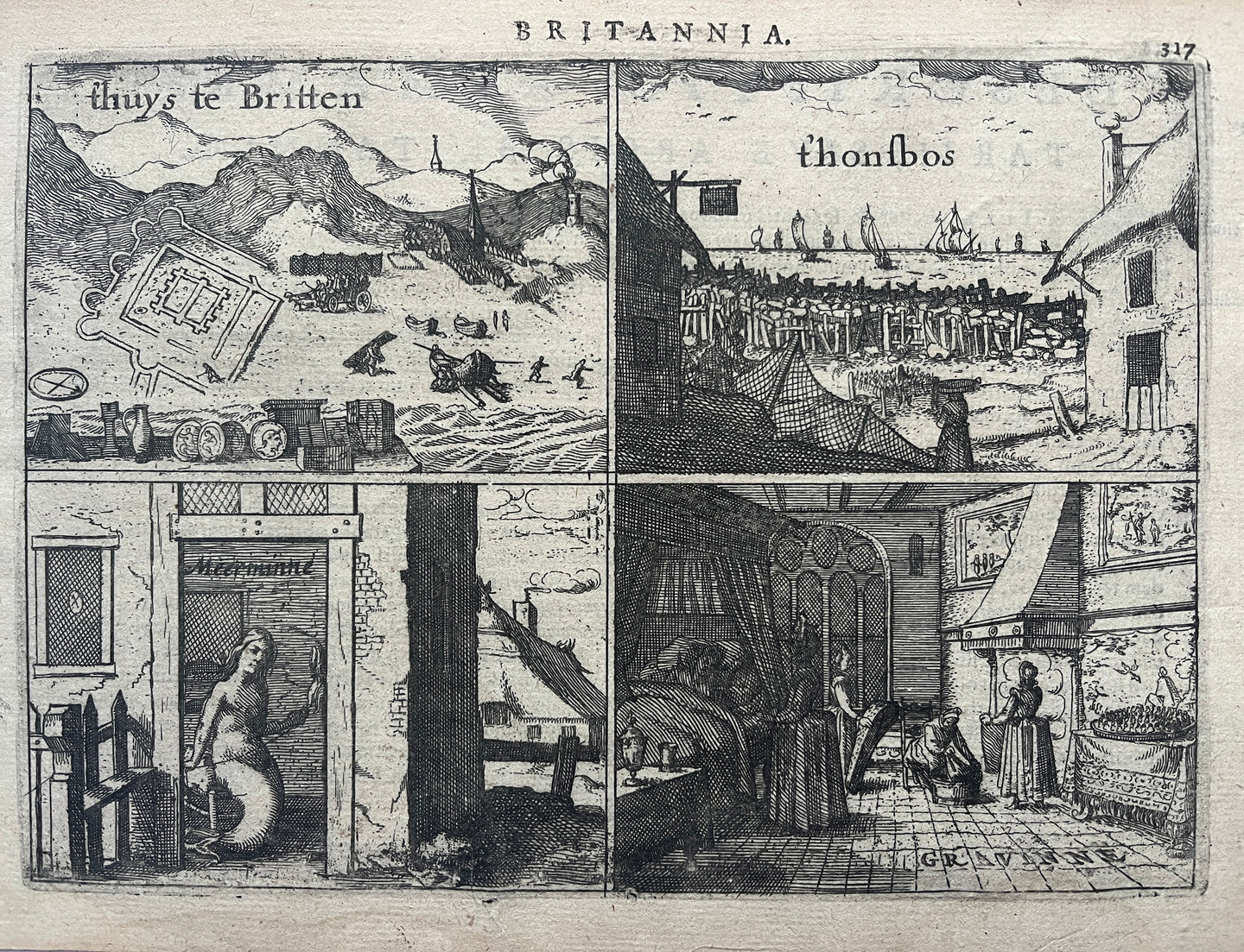 KATWIJK AAN ZEE Huys te Britten - J Jansz / L Guicciardini - 1616