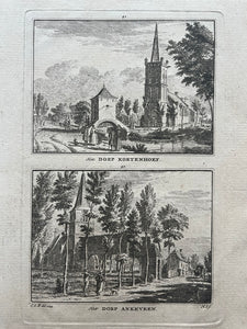 KORTENHOEF / ANKEVEEN Twee gezichten op een blad - H Spilman - ca. 1750