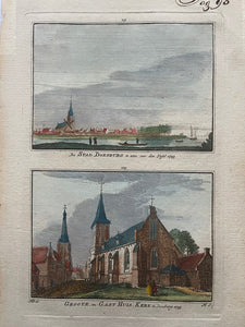 Doesburg Stad Grote en Gasthuiskerk - H Spilman - ca. 1750