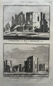 SANTPOORT Twee gezichten van Brederode op een blad - H Spilman - ca. 1750