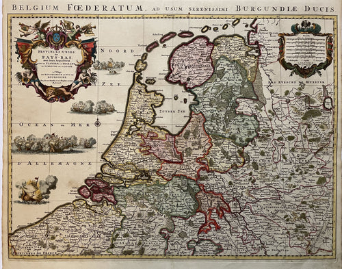 7 provinciën Map of the Seven United Provinces - AH Jaillot / P Mortier - 1707