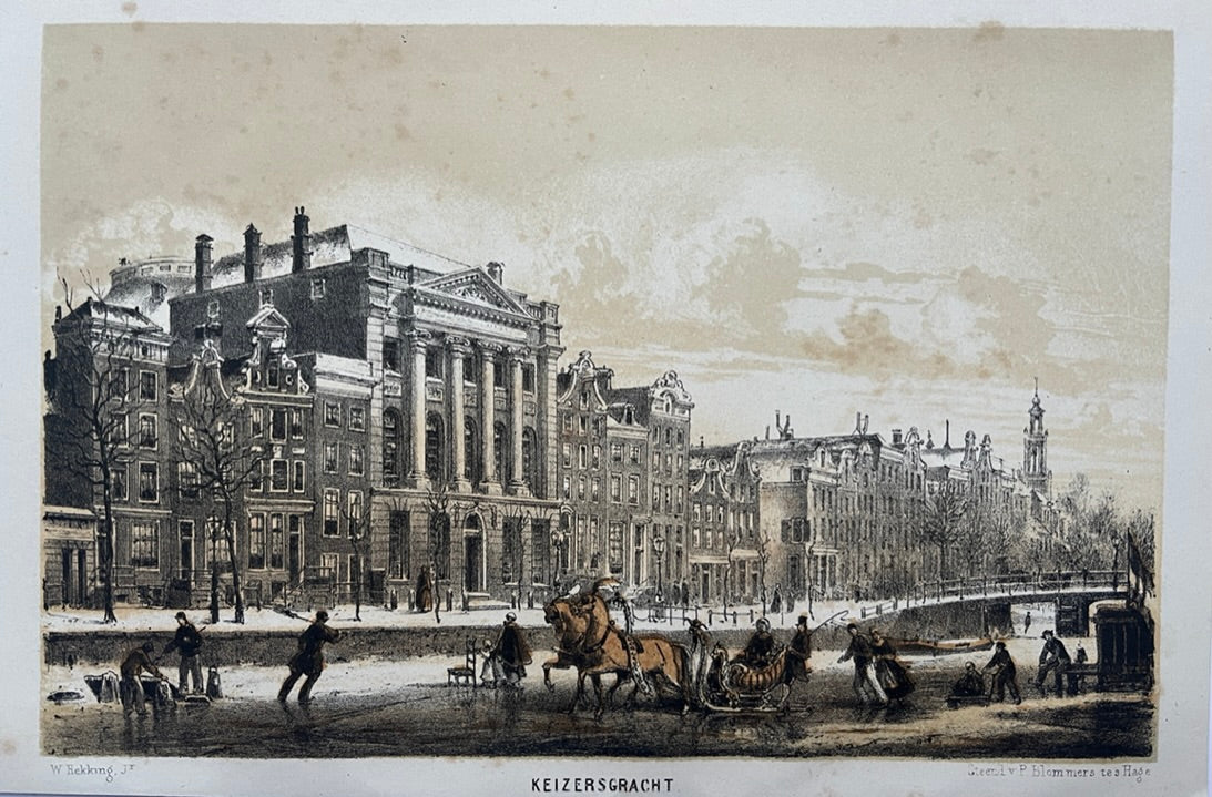 Amsterdam Keizersgracht  Wintergezicht Felix Meritis - W Hekking jr/ GW Tielkemeijer - 1869