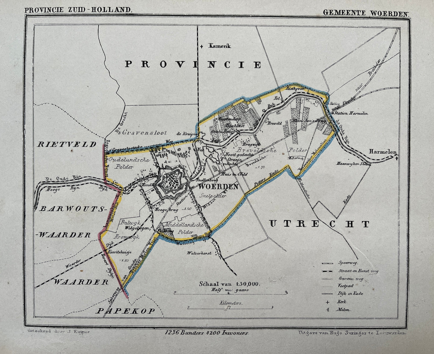 WOERDEN - Kuijper / Suringar - ca. 1867
