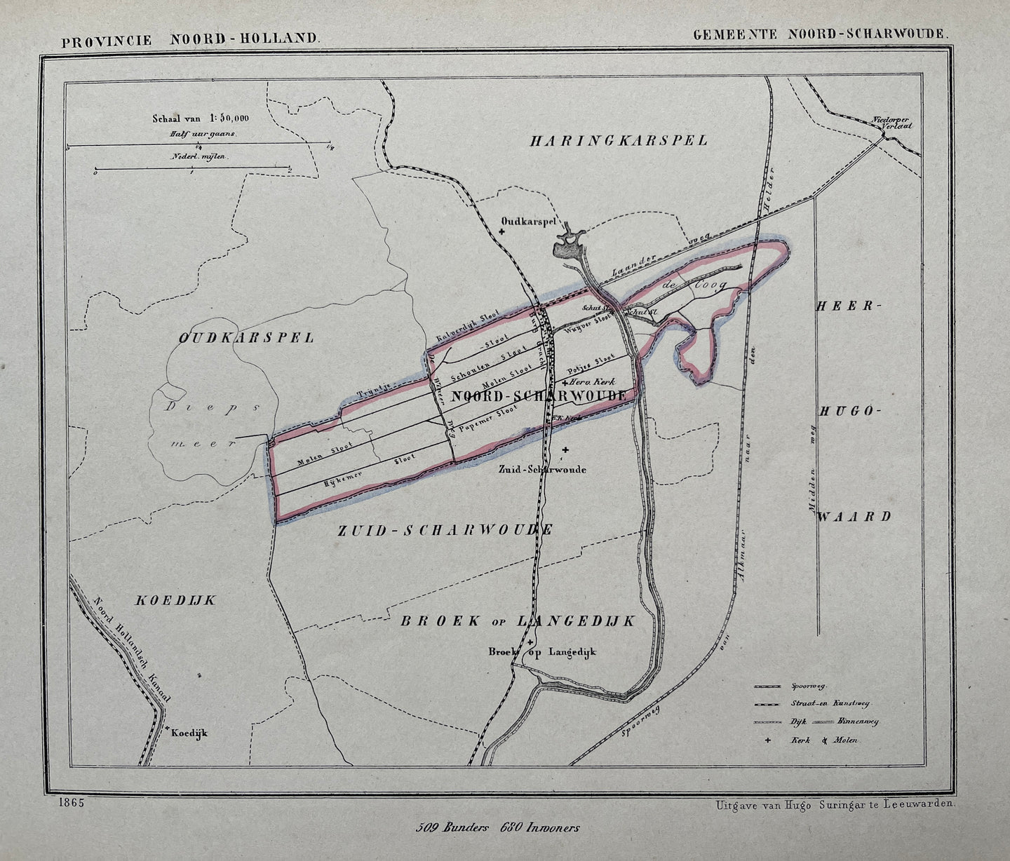 NOORD - SCHARWOUDE - Kuijper / Suringar - 1865