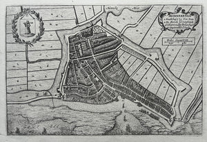 MONNICKENDAM Stadsplattegrond - J Blaeu - 1649