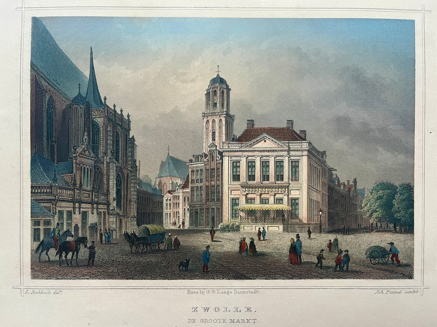 Zwolle Grote Markt - JL Terwen / GB van Goor - 1858