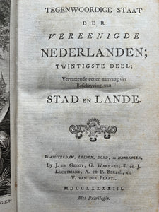 Groningen en Ommelanden - Tegenwoordige Staat der Vereenigde Nederlanden Stad en Lande 2 delen - J de Groot G Warnars en anderen - 1793