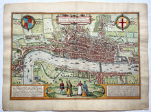 Afbeelding in Gallery-weergave laden, Engeland Londen British Isles London Bird's-eye plan - G Braun &amp; F Hogenberg - circa 1575