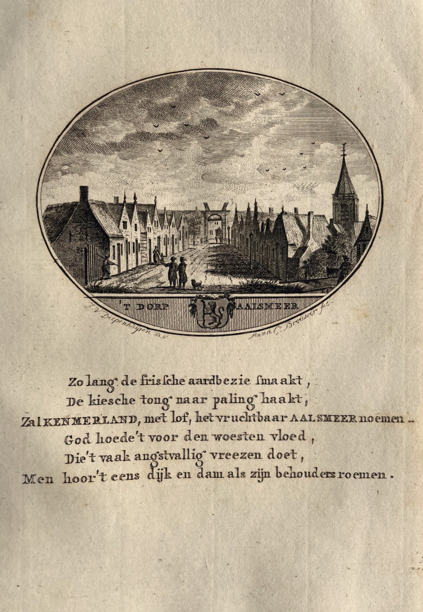 Aalsmeer Gezicht op het dorp - Van Ollefen & Bakker - 1793