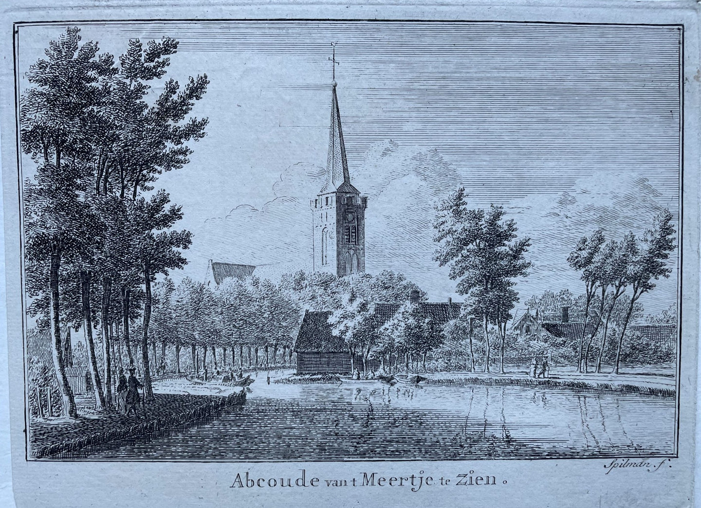 Abcoude 'Abcoude van 't Meertje te zien' - H Spilman - circa 1760
