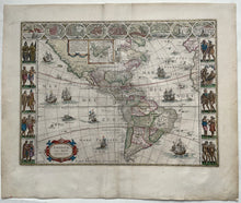 Load image in Gallery view, Amerika Noord- en Zuid-Amerika Americas North and South America Western Hemisphere - Willem en Joan Blaeu - 1663