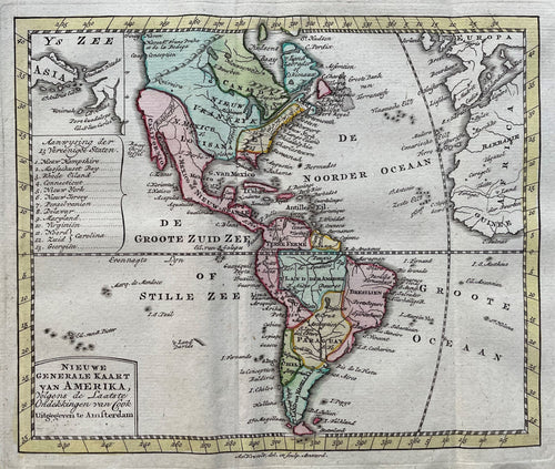 Amerika Noord- en Zuid-Amerika Americas North and South America - Elwe & Langeveld - 1786