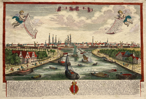 Amsterdam Aanzicht vanaf de Amstel - JF Leopold - circa 1720