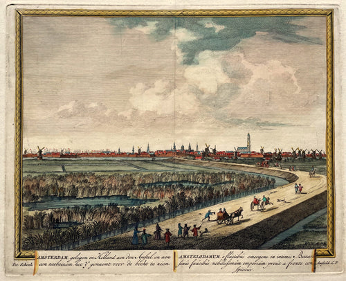 Amsterdam aanzicht vanaf de Spaarndammerstraat - P Schenk - circa 1700