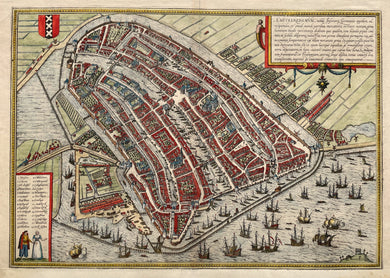 Amsterdam Stadsplattegrond - G Braun & F Hogenberg - 1575
