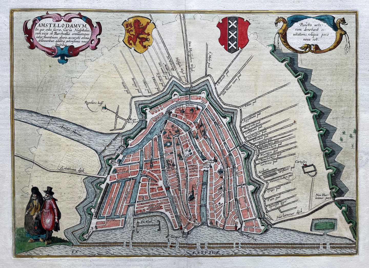 Amsterdam Stadsplattegrond - G Braun & F Hogenberg / J Janssonius - 1657