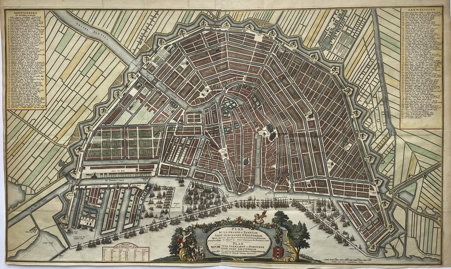 Amsterdam Stadsplattegrond - Johannes Covens & Cornelis Mortier - circa 1739