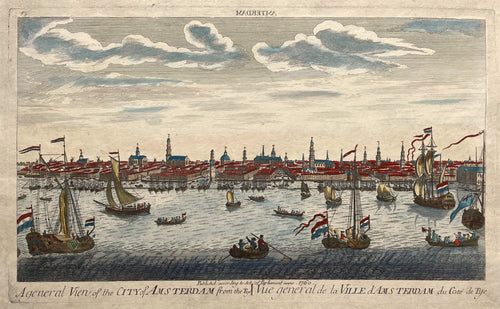 Amsterdam Aanzicht op de voorgrond het IJ - P van Rijne - 1760