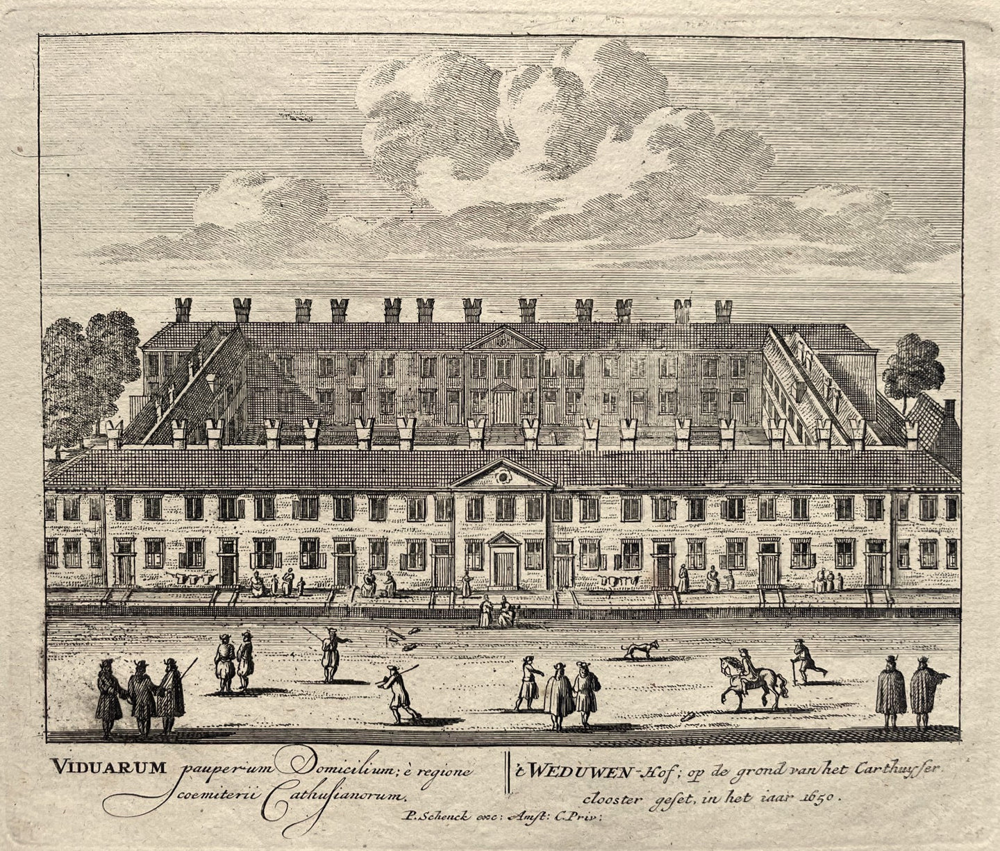 Amsterdam Karthuizerstraat Karthuizerhofje - P Schenk - ca. 1708