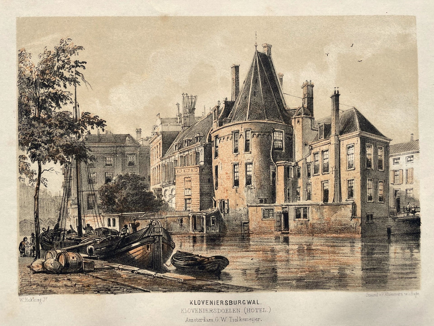 Amsterdam Kloveniersburgwal Doelenhotel - W Hekking jr/ GW Tielkemeijer - 1869