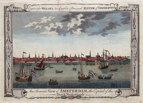 Amsterdam Aanzicht met op de voorgrond het IJ - GH Millar / A Hogg - 1782