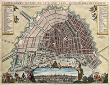 Afbeelding in Gallery-weergave laden, Amsterdam Stadsplattegrond in vogelvluchtperspectief - Otto Barentse Smient - 1663