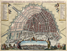Load image in Gallery view, Amsterdam Stadsplattegrond in vogelvluchtperspectief - Otto Barentse Smient - 1663