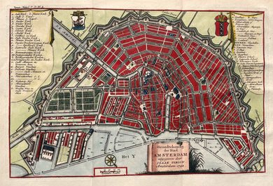 Amsterdam Stadsplattegrond - I Tirion - 1742