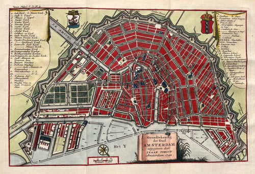 Amsterdam Stadsplattegrond - I Tirion - 1742