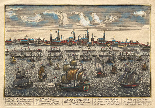 Amsterdam Aanzicht vanaf het IJ - Jacques Chereau - circa 1725
