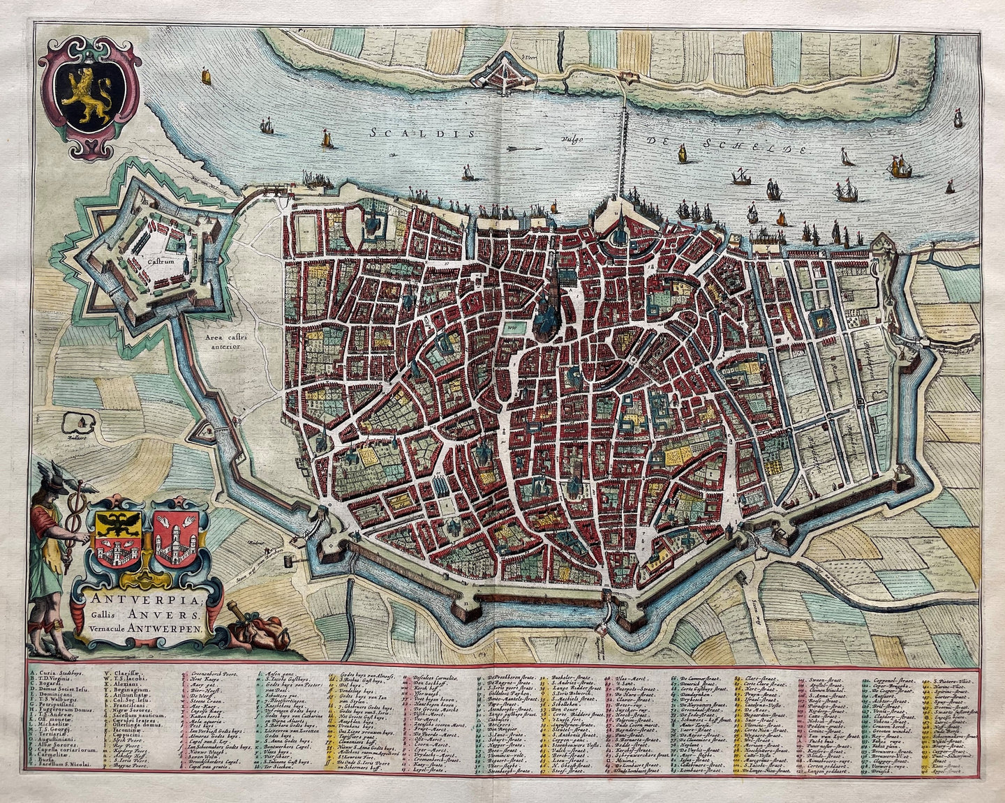 België Antwerpen Belgium Antwerp Stadsplattegrond in vogelvluchtperspectief - J Blaeu - 1649