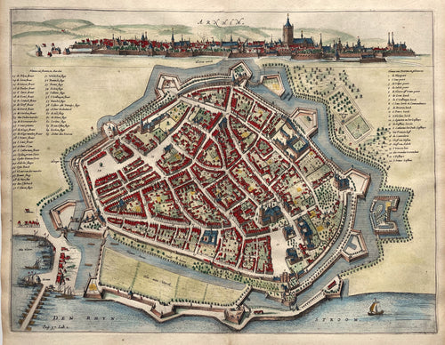 Arnhem Stadsplattegrond - N Geelkercken / JI Pontanus - 1639
