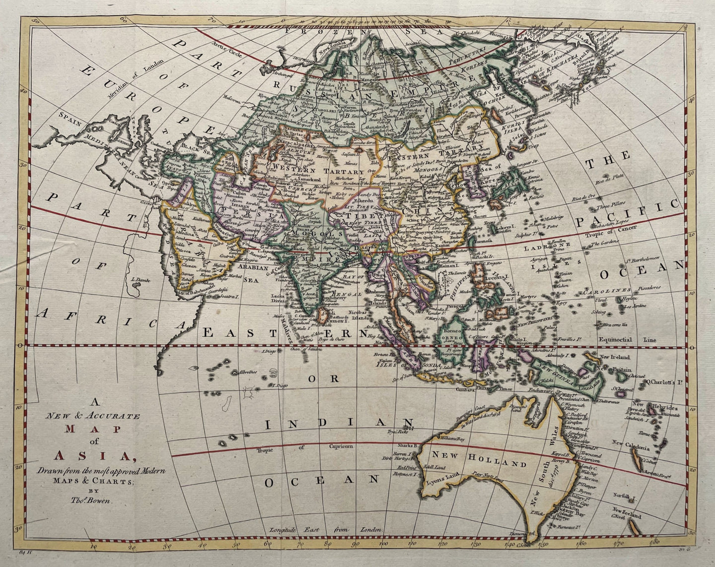 Azië Australië Asia Australia - Thomas Bowen - circa 1785