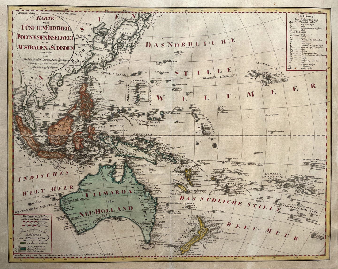 Australië Oceanië Australia New Zealand Oceania - J Rausch / Homann Heirs - 1795